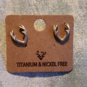 Set of brand new antler earrings